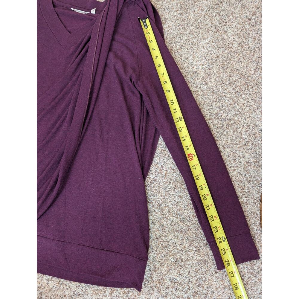 Soft Surrounding Madeleine Tunic Blouse Top V-Neck Size Large Plum Purple - Picture 9 of 11
